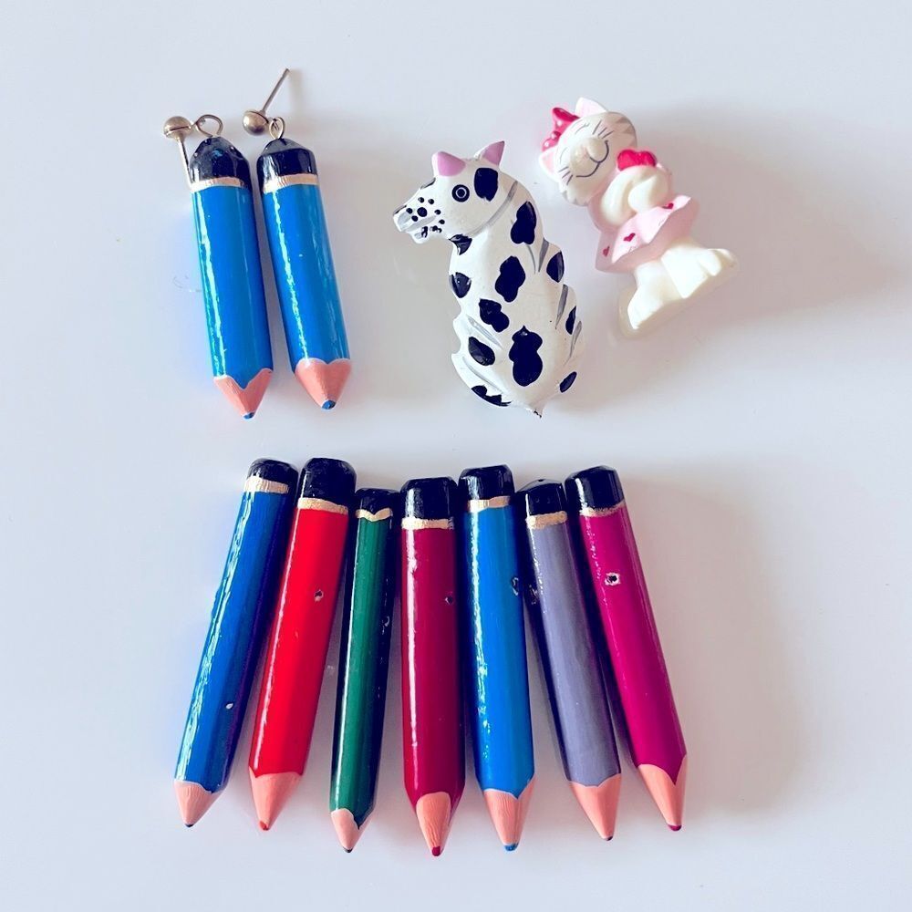 Vintage Pencil Beads Craft Lot